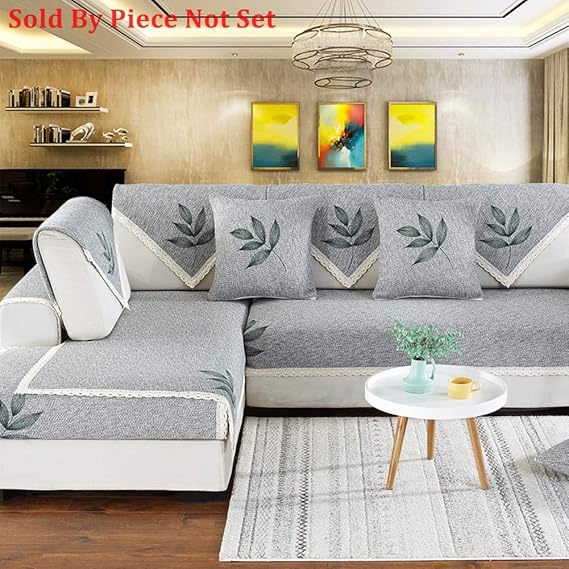 Gesteppte möbel Protektoren für Haustiere Kinder Hund Ganze Saison Sofa werfen slipcover L-Form U-Form Schnitt Baumwolle und leinen Anti-rutsch Sofa Slip Cover-1 stück-B pillowcase12x20inch(30x50cm)