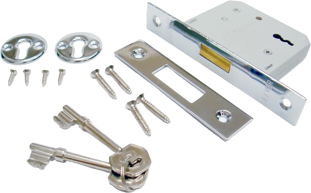 ERA 472-61 2.5-inch Chrome 3 Lever Mortice Deadlock 64mm