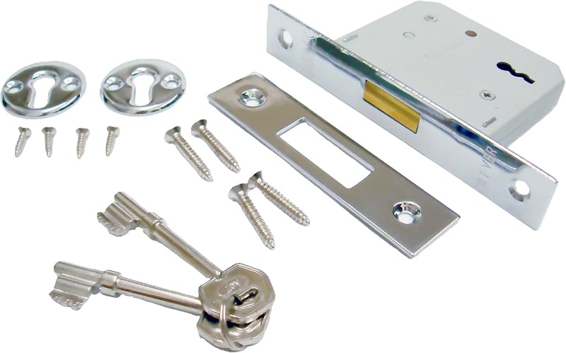 ERA 472-61 2.5-inch Chrome 3 Lever Mortice Deadlock 64mm