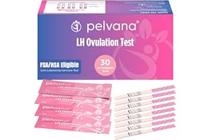 Pelvana 30 LH Ovulation Test Kit, Easy to Use - Identify Peak Fertility Days for a Greater Chance at Conception, Ideal for Women Trying to Conceive Naturally, 30 Test Strips Value Pack