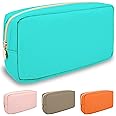 Nylon Small Makeup Bag for Purse, Cute Preppy Makeup Bag Cosmetic Zipper Pouch Purse, Waterproof Portable Travel Toiletry Bag Coin Pouch Clutch Makeup Brush Bag Organizer Storage for Women Girls(Mint)