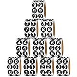 Glenmal 5000 Pieces 10 Rolls Circle Number Stickers