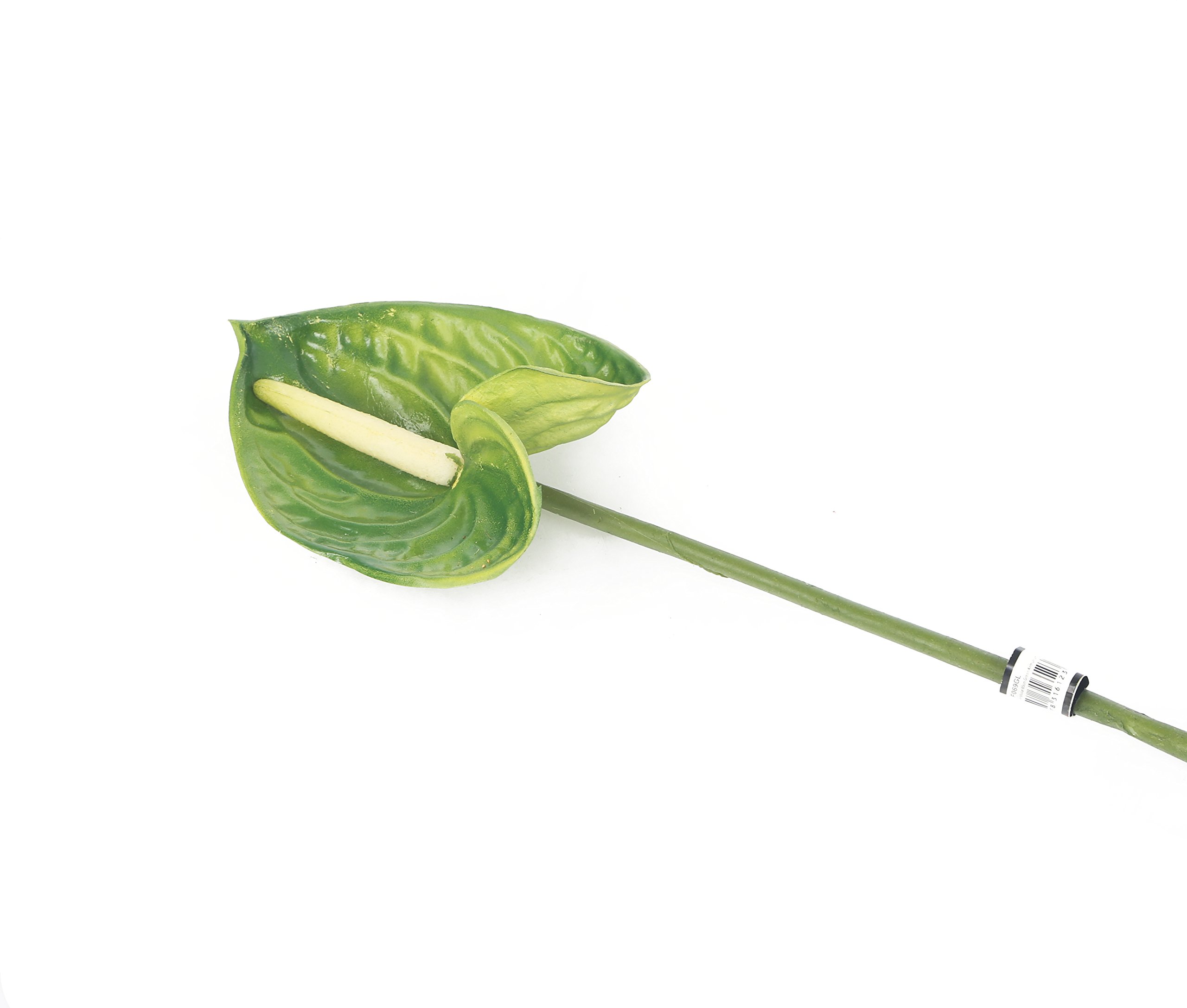 Floral Elegance Artificial 64cm Single Stem Green Anthurium Flowers x 6