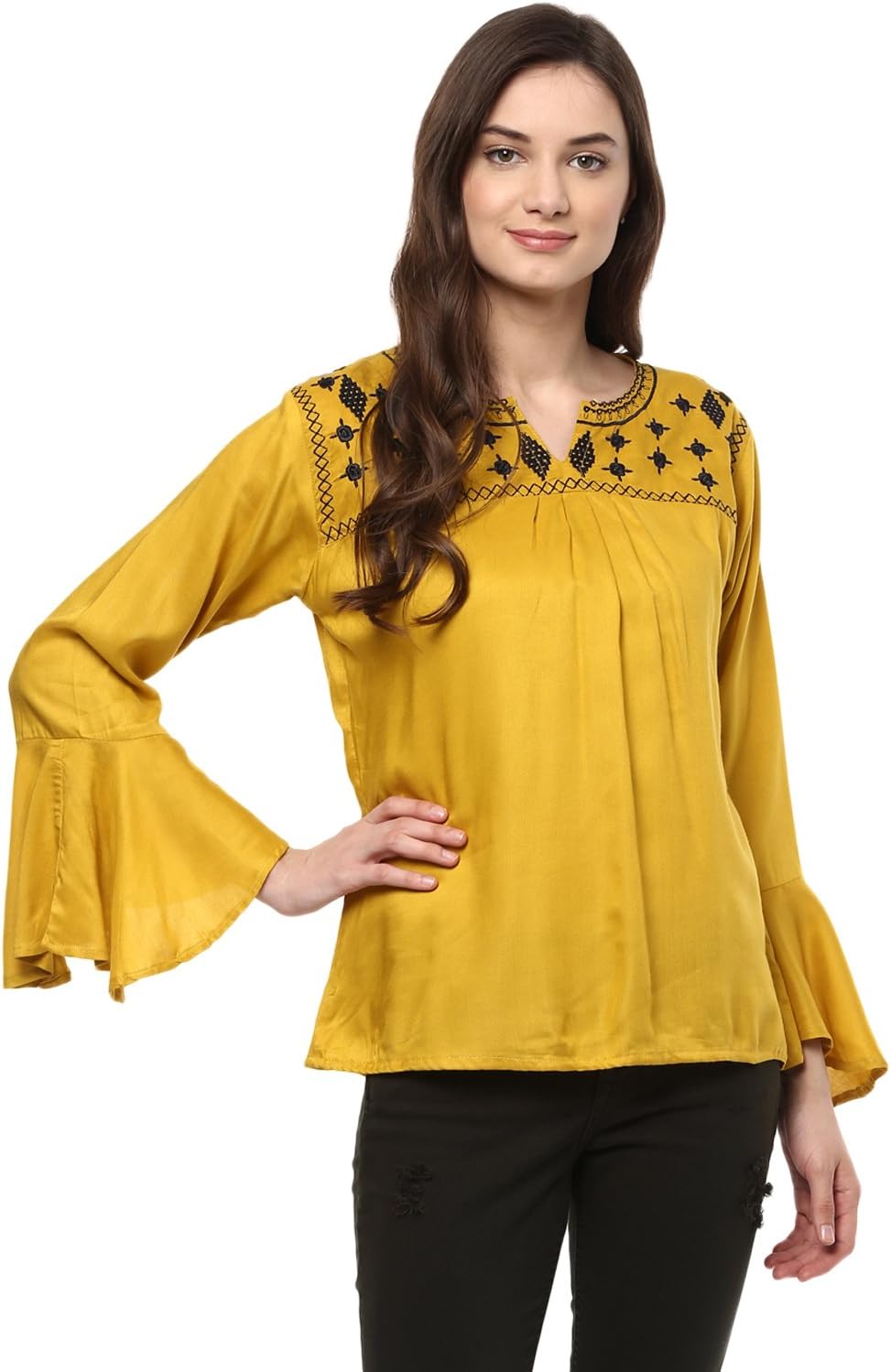 mayra Women's Plain Regular Fit Top
