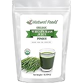 Z Natural Foods Organic Wheat Grass Juice Powder - Superfood for Healthy Aging & Digestion - Non-GMO, Vegan, Kosher - Perfect for Juices, Yogurts & Smoothies - Wheatgrass Juice Powder Bliss, 1 lb