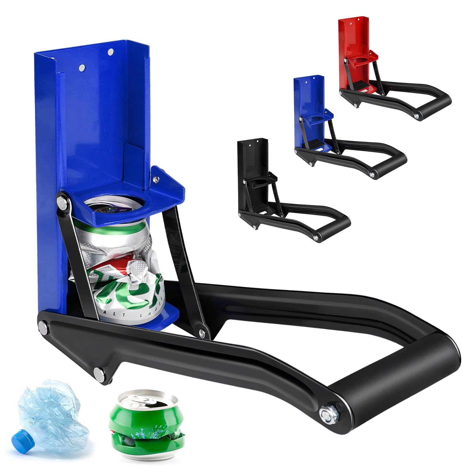 Photo 1 of GYE 16 oz Metal Aluminum Can Crusher, Wall Mounted Heavy Duty Smasher for Aluminum Seltzer, Soda, Beer Cans And Bottles for Recycling, Gadgets for Home (Blue)