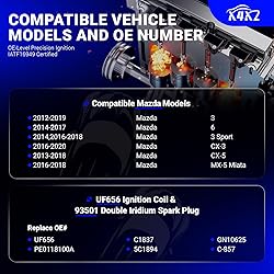UF656 Ignition Coil & 93501 Double Iridium Spark