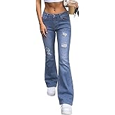 EMMIOL Women's Flare Wide Leg Jeans Stretchy High Waisted Bell Bottom 2026 Basic Bootcut Denim Pants