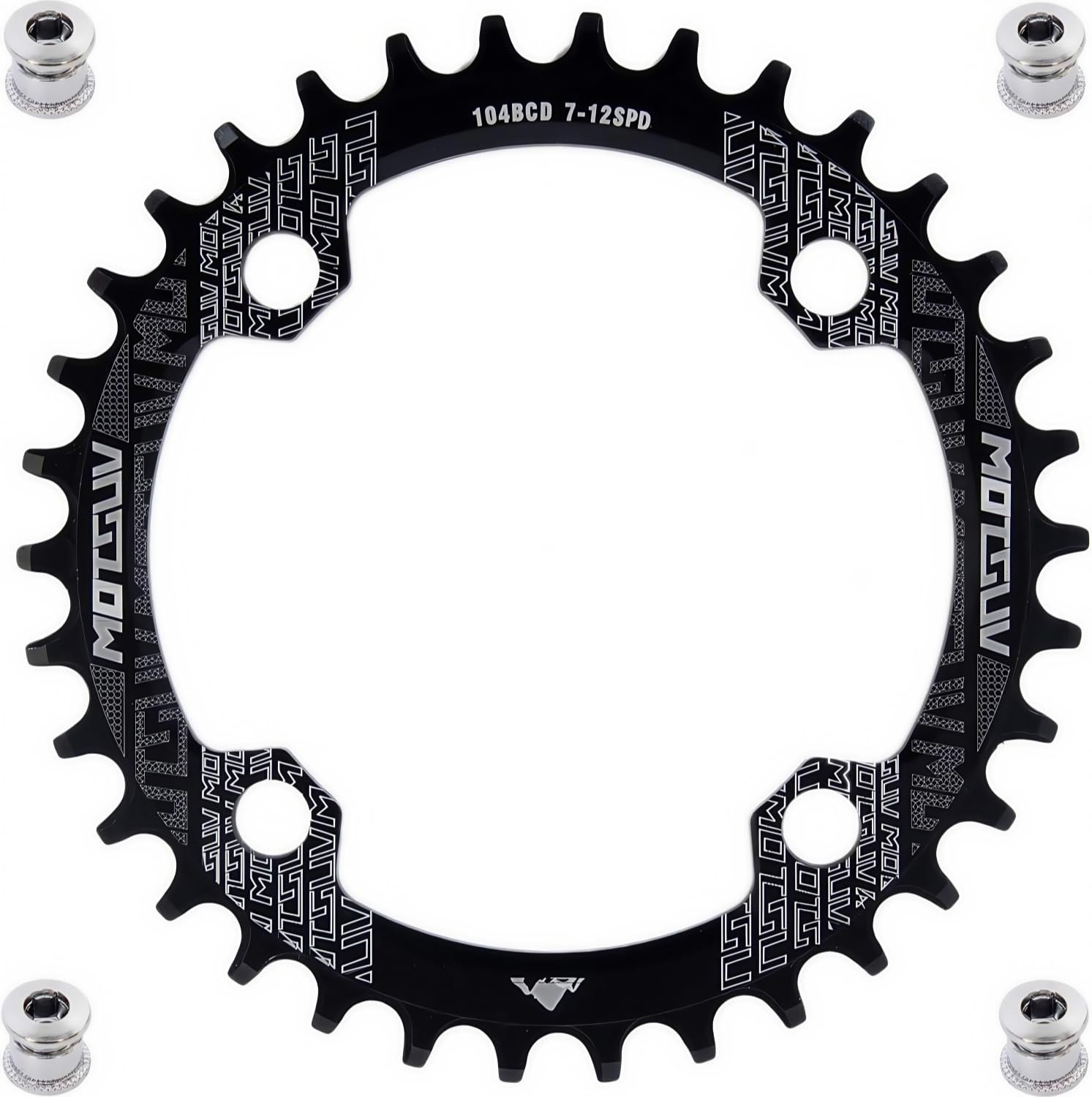 YBEKI 7075-T6 Aluminum Narrow-Wide Chainring (32T/34T/36T/38T) – 104BCD CNC Machined MTB/Road Bike Chainwheel | Ultra-Lightweight & Anti-Drop Design | Compatible with Shimano/SRAM 8-11 Speed