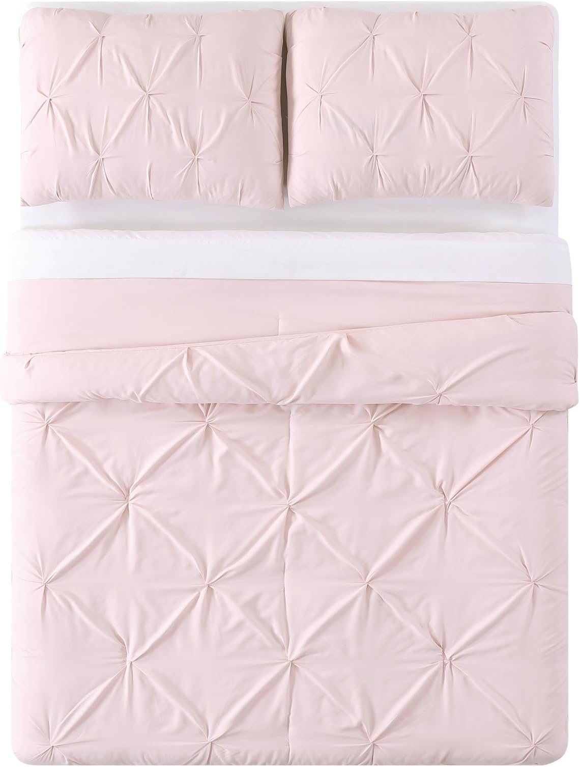 Truly Soft Everyday Pleated Comforter Set, King, Blush