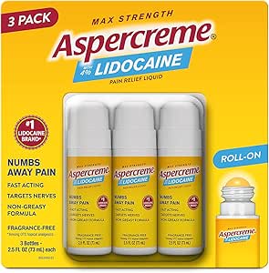Aspercreme 4% Lidocaine No Mess Applicator, 2.5 Ounce (Pack of 3)