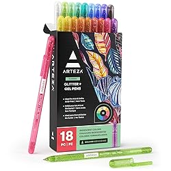 ARTEZA Glitter Gel Pens Colored Set of 18 Colors