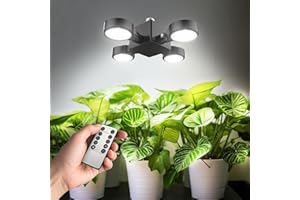 SANSI Grow Lights for Indoor Plants, Full Spectrum with Remote Control, Dimmable, Auto On Off 4 8 12 Hrs Timer, 40W (400 Watt