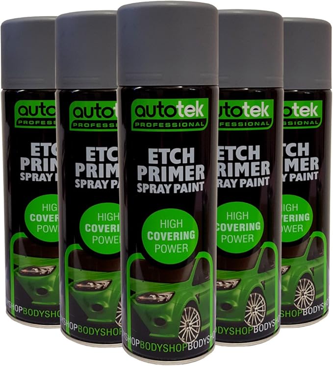 (2 CANS) Autotek Etch Primer Spray for Aluminium Galvanised Steel