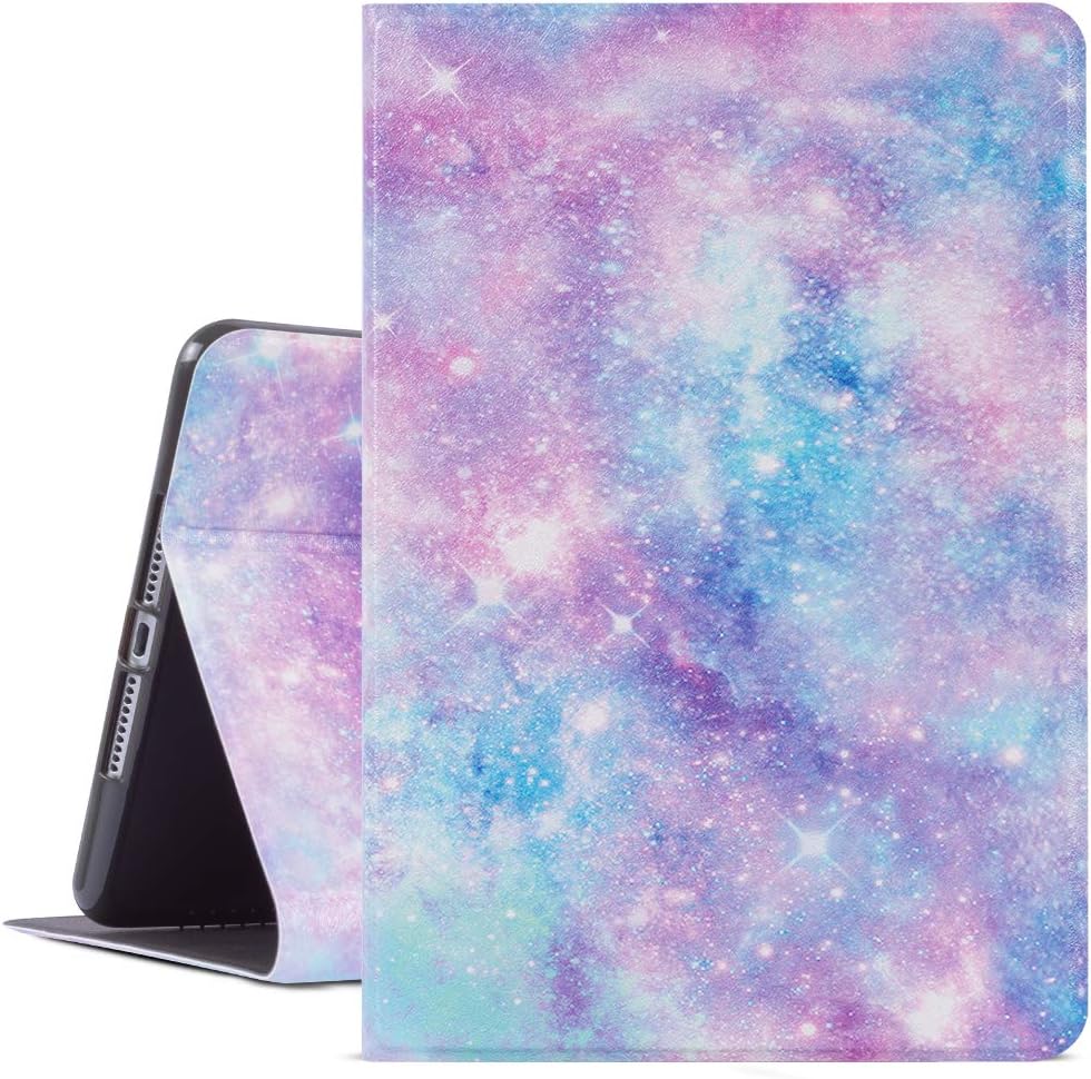 iPad Mini 5 Case, 7.9 Gofupa Slim Fit Lightweight Stand Cover for Kids, Soft TPU Protective Case for iPad Mini 2015/2019[Auto Sleep/Wake](Purple Galaxy)