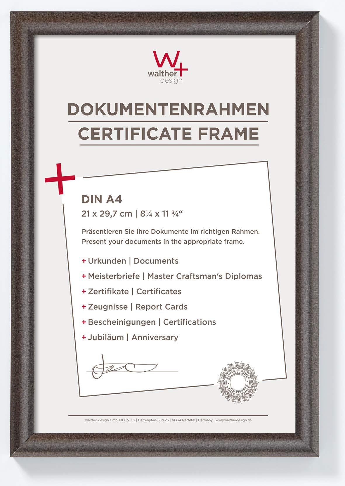 walther design Picture Frame Steel 21 x 29,7 cm (DIN A4) Trendstyle Plastic Frame KP130D