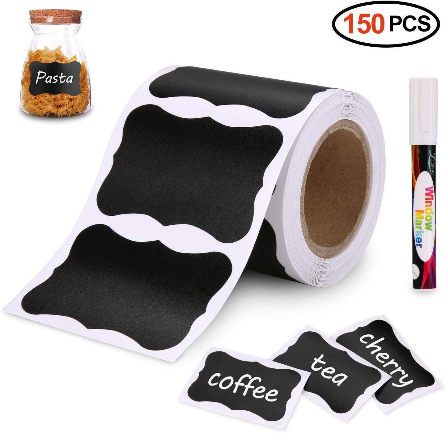 150 Etichette Adesive Lavagna - Riutilizzabili, Impermeabili, Con Pennarello, Per Barattoli E Dispensa - Foto 6