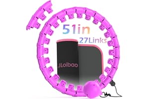 JLoibao Weighted Hula Circle for Adults Weight Loss, Infinity Fitness Hoop Plus Size 51 Inch with Sweat Belt, Include 27 Detachable Links and Waist Trainer for Women