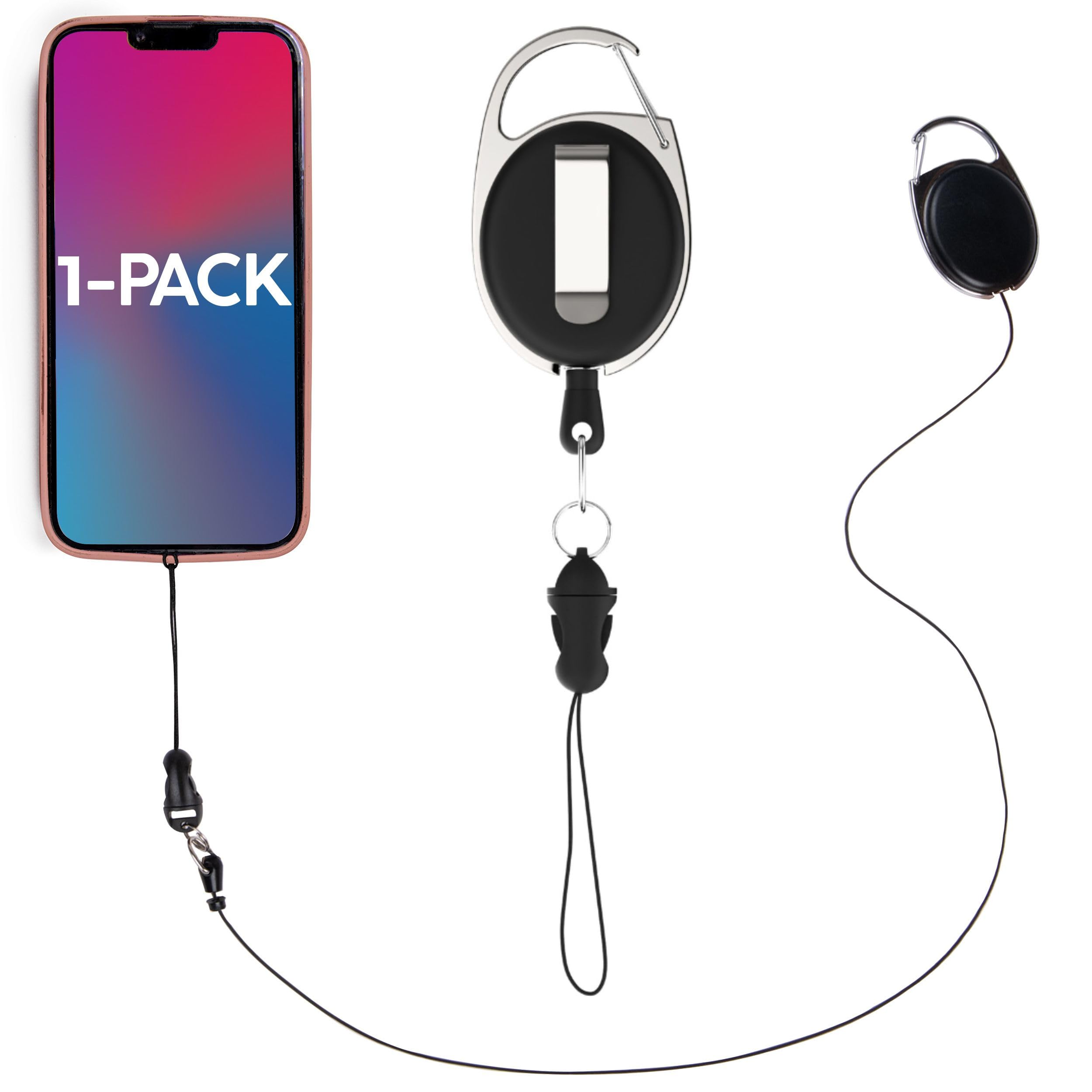 Assured Retractable Phone Tether - Never Lose or Break Your Device With Our Durable Leash - Anti-Theft and Anti-Drop Lanyard