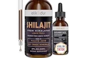 Elikadur Shilajit Resin Organic Liquid Supplement, Shilajit Himalayan Organic, Shilajit Liquid Drop, Shilajit Drop Contain 85 Trace Minerals, Alternative to Resin & Capsules, 60 ml