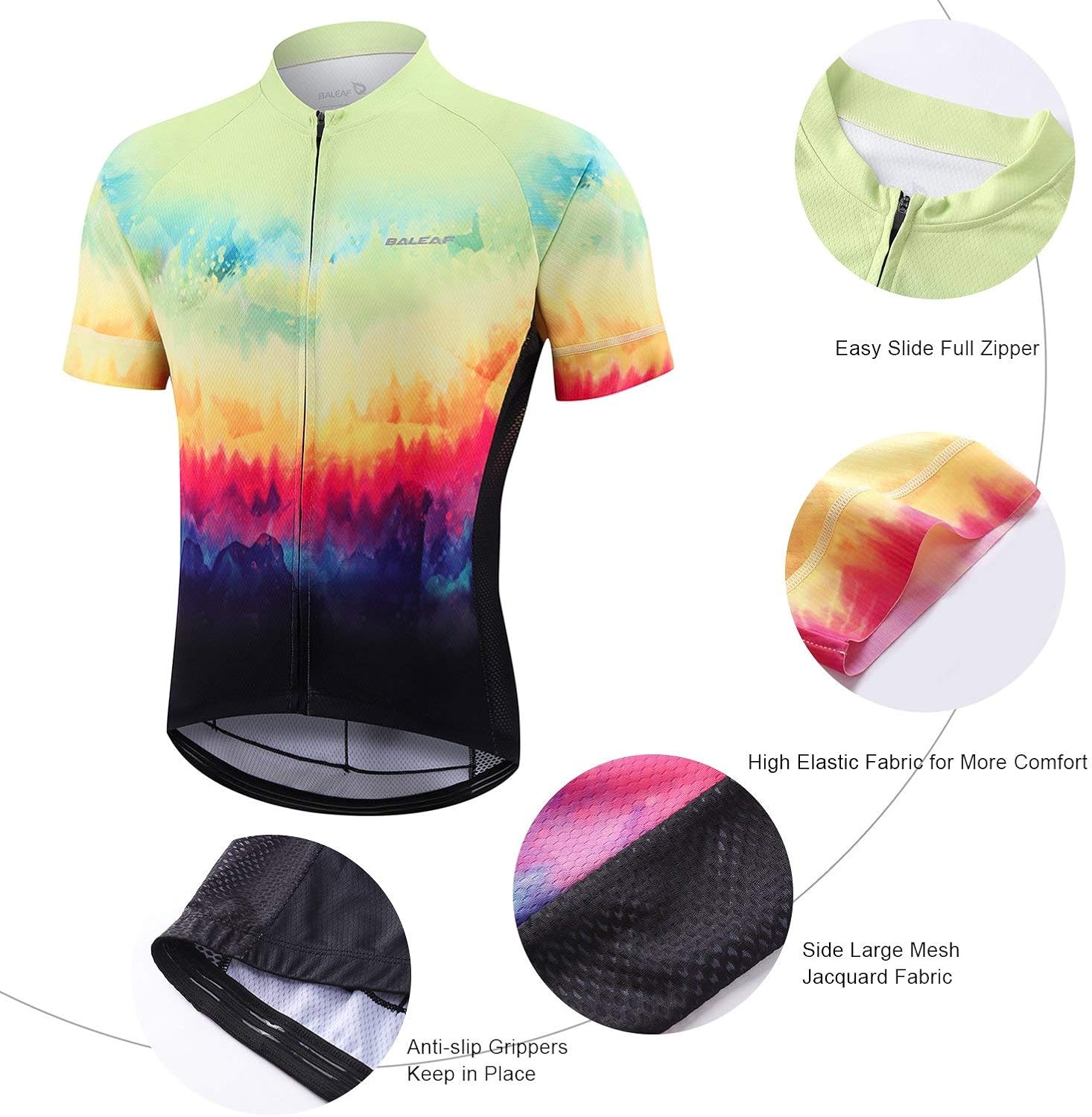 BALEAF Men's Cycling Jersey Set with 4D Gel Padded Shorts Cycling Clothes Shirts Bicycle Short Sleeve Set Road Bike: Clothing
