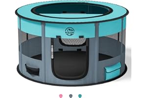 Playpen for Dogs, 44" Large Pet Playpens Foldable Portable in/Outdoor Travel Exercise Pen for Puppy Dog Cat Rabbit with Carry