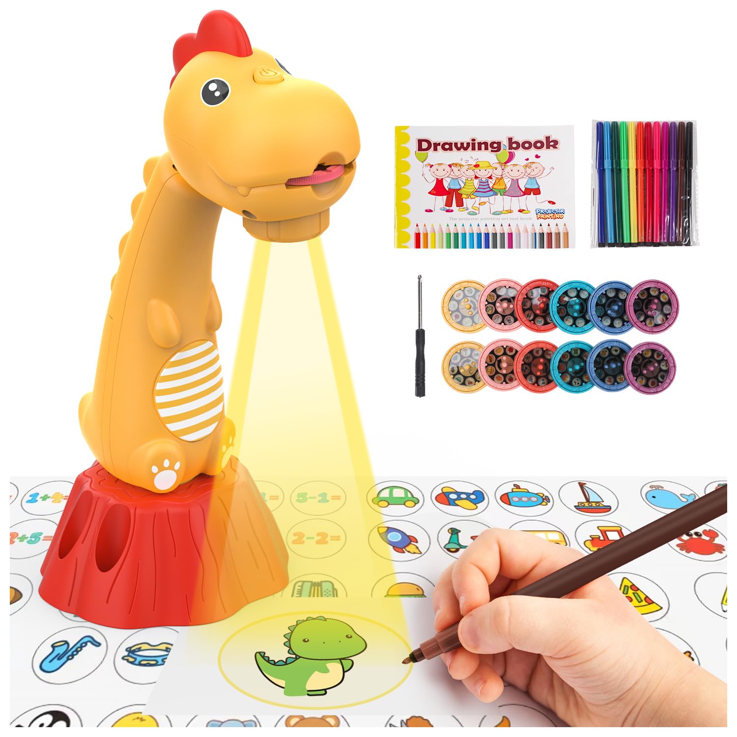 Photo 1 of *USED*
Miortior Drawing Projector for Kids,Tracing and Drawing Projector with 96 Slide Cartoon Patterns and 12 Color Brushes,Smart Art Sketcher Projector for 3+ Year Old Girls & Boys (Yellow)