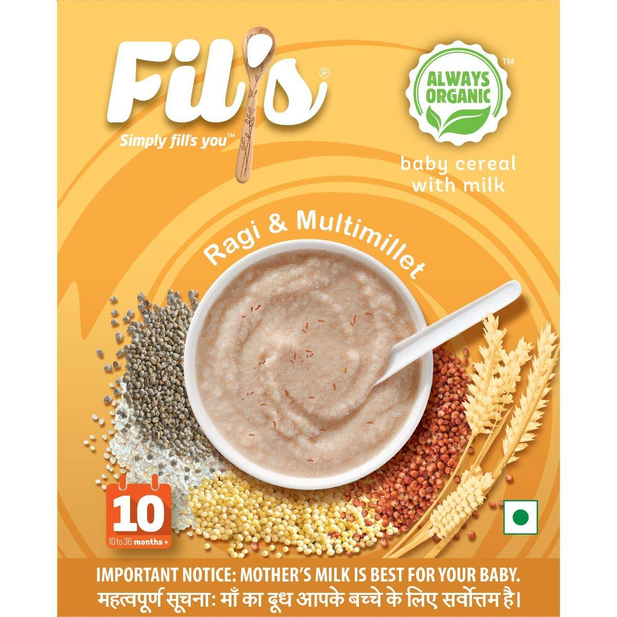 Fil's Organic Baby Cereal With Ragi & Multimillet (Ragi Multimillet