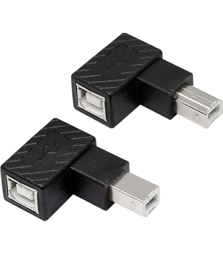 USB B 2.0 Adapter USB 2.0 Type-B Printer Cable Adapter Left Angle USB B
