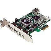 StarTech.com 4 Port PCI Express Low Profile High Speed USB Card - PCIe USB 2.0 Card - PCI-E USB 2.0 Card (PEXUSB4DP)