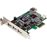 StarTech.com 4 Port PCI Express Low Profile High Speed USB Card - PCIe USB 2.0 Card - PCI-E USB 2.0 Card (PEXUSB4DP)