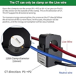 WiFi Energy Monitor with 2 * 120A Clamps, Real-Time