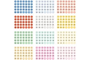 Fantasyon Colorful Date Round Dots Stickers, 12 Planner Sticker Sheets Dates Sticker Bundle, 420 Dates Planner Stickers for Customizing Planners Calendars, To Do Lists (candy color)