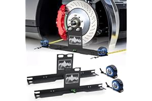 Newmkr Wheel Alignment Tool with Imperial Tape Measure, Heavy-Duty Toe Alignment Plates, No Caliper Removal Needed, Detachable Automotive Alignment Kit for Cars, Trucks, SUVs, Jeeps, and ATVs