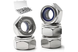 Vifmy 90 Pack M8-1.25mm Nylon Insert Locknuts,304 Stainless Steel A2-70 Lock Nuts,Standard Metric Thread Nylock Nuts for Bolt