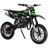 50cc Dirt Bike for Kids 8-14 - 35MPH 2-Stroke Gas Powered Mini Motorcycle | Kids Dirt Bike with Front &amp; Rear Disc Brake, 10-Inch Off-Rode Tire, Uphill and Off-Road, Mini Dirtbike Gift