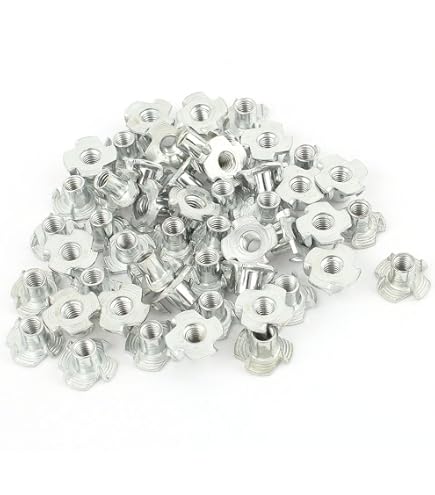 Lot De 25 écrous En T 1/4-20 Acier Inoxydable 4 Broches - Pour Bois, Escalade, Bricolage - Neuf Sous Emballage