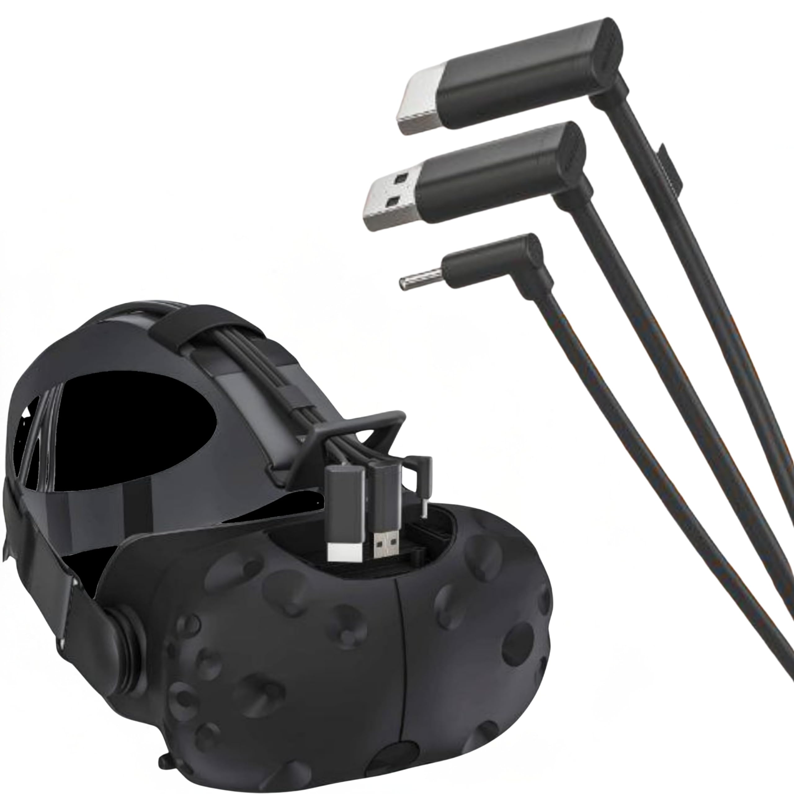 Skywin 3-in-1 Flat HTC Vive Compatible Cable (5 Meters / 16 Feet), Replacement 3-in-1 Connection Cable for HTC Vive Headset and Linkbox (Black)