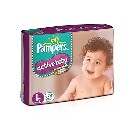 Pampers Active Baby Diapers, Large, 78 Count