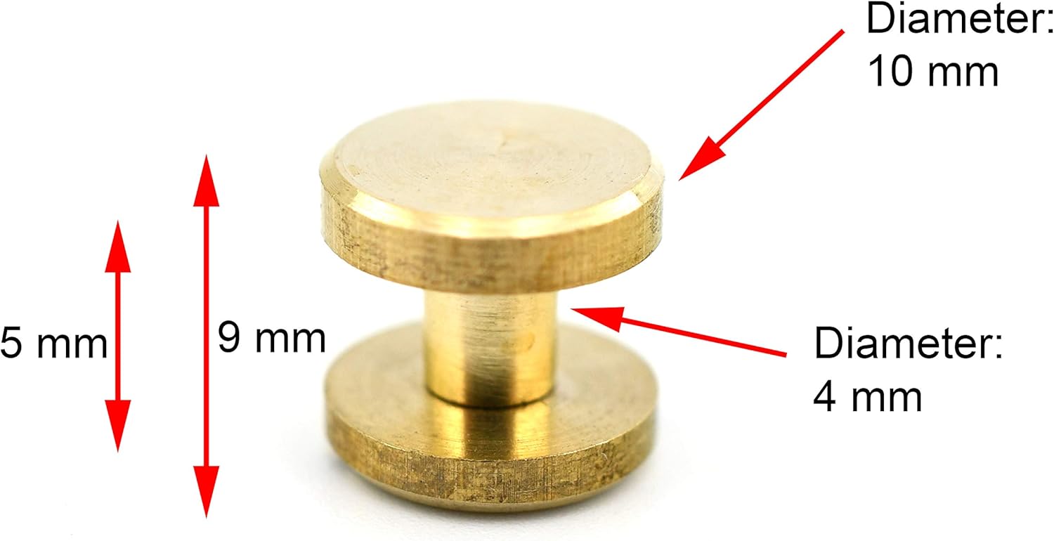 SILMEN Quality Flat Head/Concave Head Solid Brass Chicago Screw Rivets 10 pcs Decoration for Making/Repairing Belt - Image 4