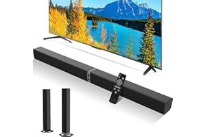 MZEIBO TV Sound Bar, Sound Bars for Smart TV, Bluetooth 5.0 Soundbar 60W 32Inch Detachable Soundbars with ARC/Optical/AUX Connection, TV Speakers Soundbar for Home Theater Audio