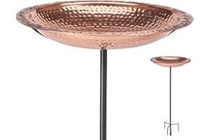 Good Directions BBG18 Copper Bird Bath, Includes Garden Pole, 18” Diameter Basin, Polished Copper