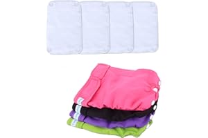 Teamoy Reusable Female Dog Diapers with Removable Pads(Pack of 4), Washable Sanitary Physiological Pants for Female Dogs by T
