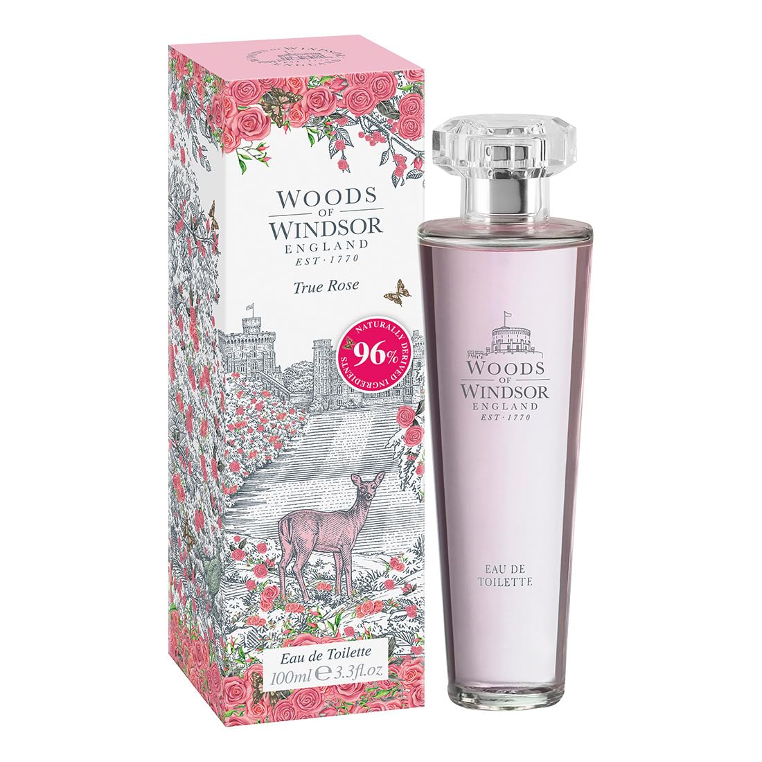 Woods of Windsor True Rose Eau de Toilette, Floral Womens Perfume with Notes of Violet Leaf and Rose Otto,100ml