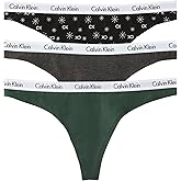 Calvin Klein womens Carousel Logo Cotton Stretch Thong Panties, Multipack