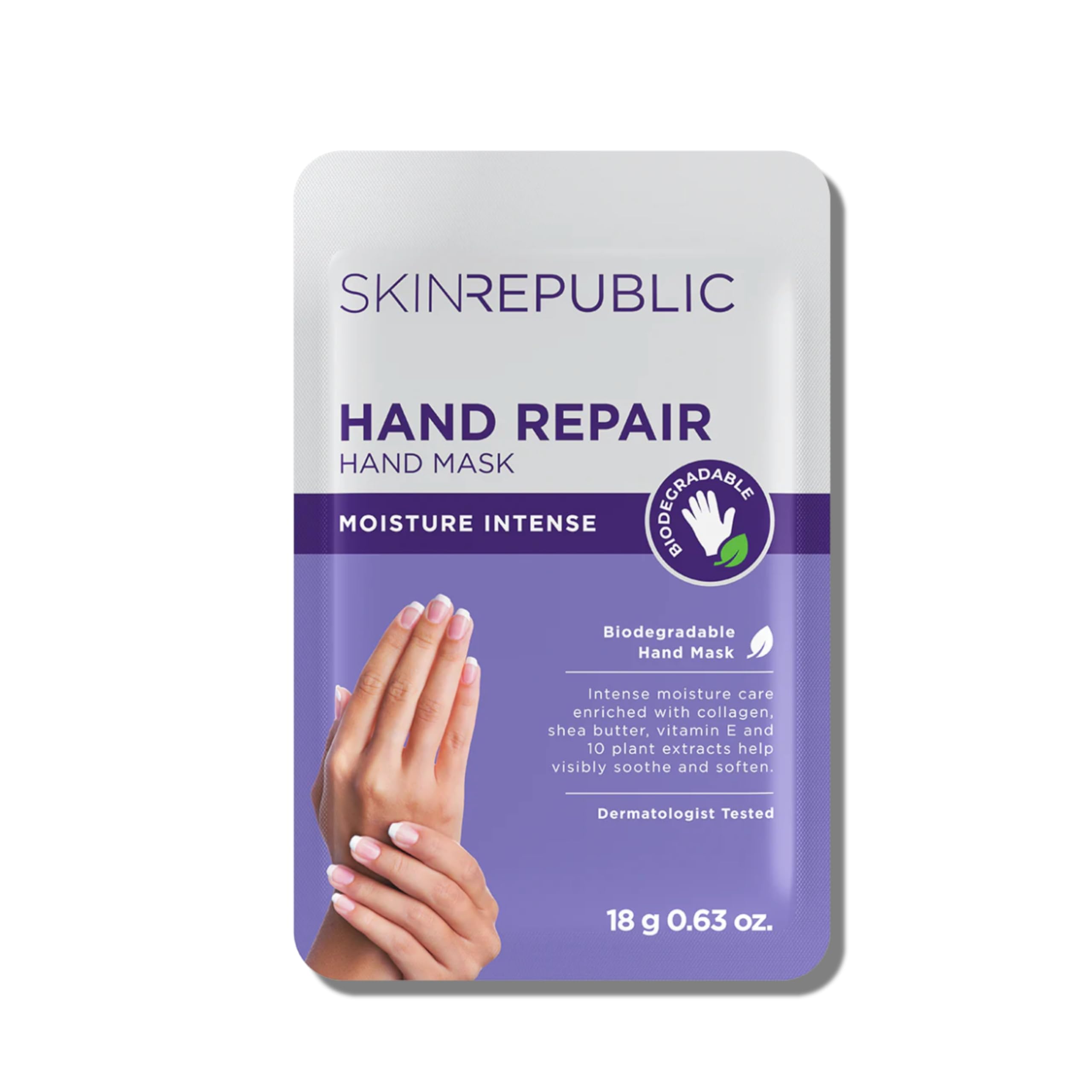 Skin Republic Hand Repair Mask | Moisturizing Gloves | With Collagen, Shea Butter & Vitamin E | For Dry, Rough Hands | Leaves skin soft, smooth & youthful (1 pair)
