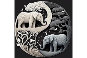 Tiwabb Elephant Stamped Cross Stitch Kits,Cross Stitch Kits for Adults Beginners,11 CT Full Range of Cross-Stitch Stamped Kits Needlecrafts for Home Decor Patterns 13.8 x 13.8inch