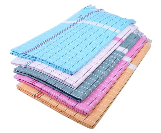 Sathiyas Sunrise Cotton Blend Bath Towel (33x66-inch) - Pack of 5