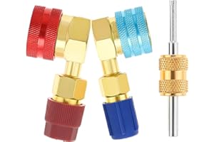 SURIEEN R1234YF to R134A Adapter, 90 Degree R1234YF to R134A Conversion Kit, High/Low Side Quick Coupler Adapters, 1234YF Qui