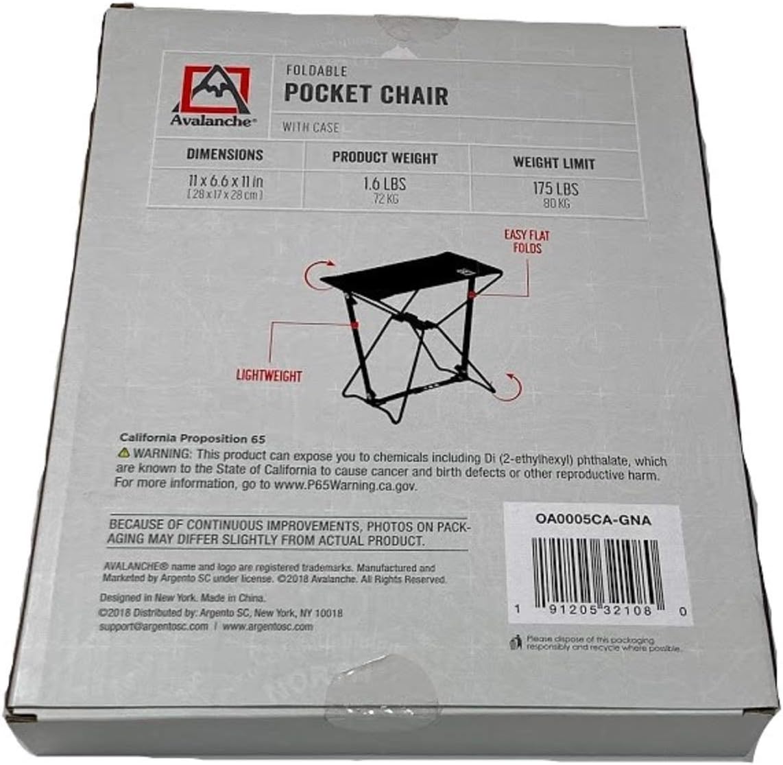 avalanche camping chair